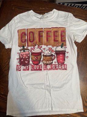 Kids White 'Coffee Is My Love Language' Graphic Tee